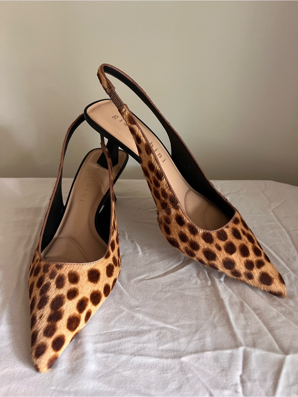 Gianni Bini Leopard-Print Slingback Pumps in Brown and Tan